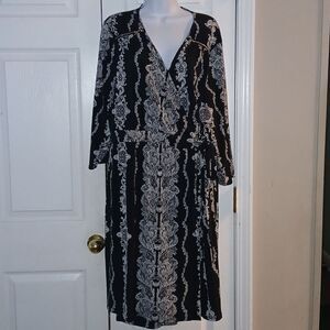 Lane Bryant black white wrap dress  business casual Sz 22/24  NWOT